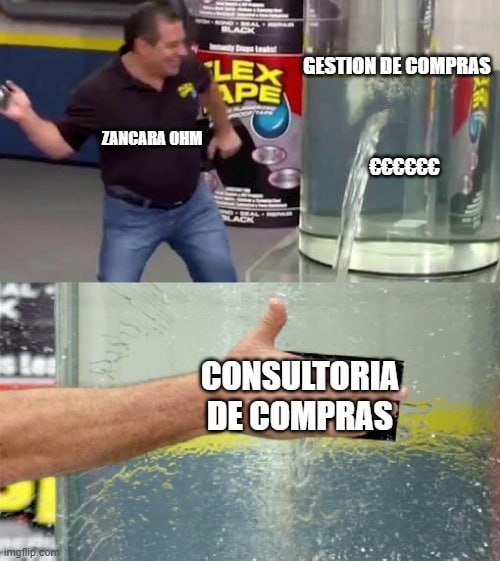 Meme de Consultoría de Compras (Flex Tape)